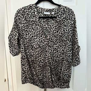 New York & Company Cheetah Print Dress Shirt